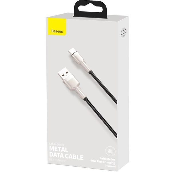 USB Cable Baseus Cafule Metal Type-C 40W (CATJK-A01) Black 1m 31311 фото