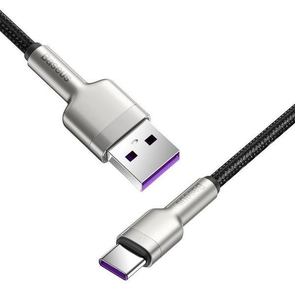 USB Cable Baseus Cafule Metal Type-C 40W (CATJK-A01) Black 1m 31311 фото