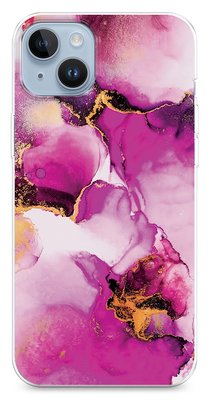 Чехол для iPhone Мрамор малиновый с золотом 36353 фото