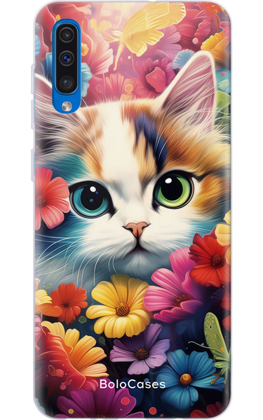 Чехол для iPhone Очаровательный котик в цветах 37429 фото