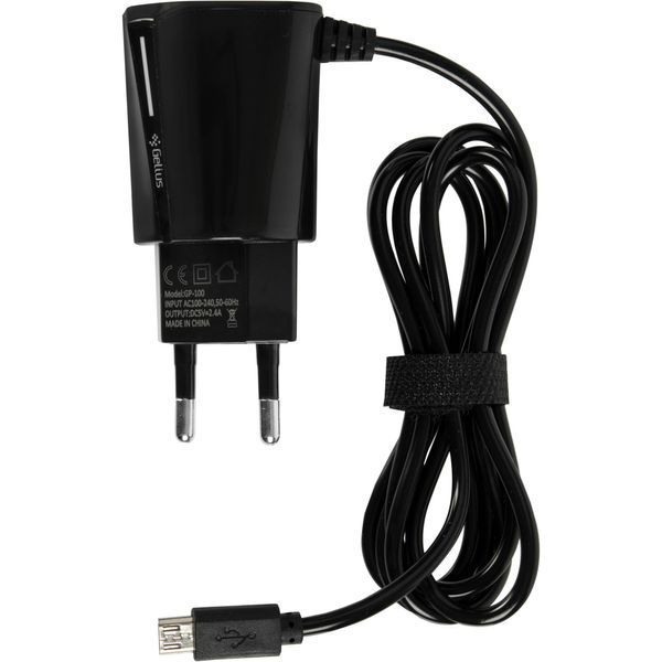 СЗУ Gelius Pro Edition Auto ID 2USB + Cable MicroUSB 2.4A Black (12 мес) 31444 фото