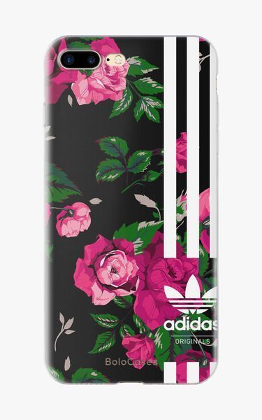 Чохол для iPhone Квіти з білими лампасами Adidas 25951 фото