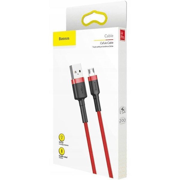 USB Cable Baseus Cafule MicroUSB (CAMKLF-C91) Black\Red 2m 31249 фото